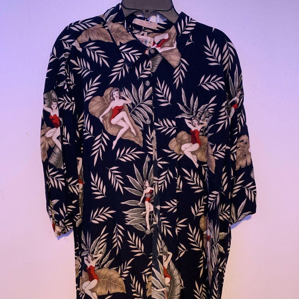 CAMPIA MODA Graphic Print Short Sleeve Shirt XL Black
